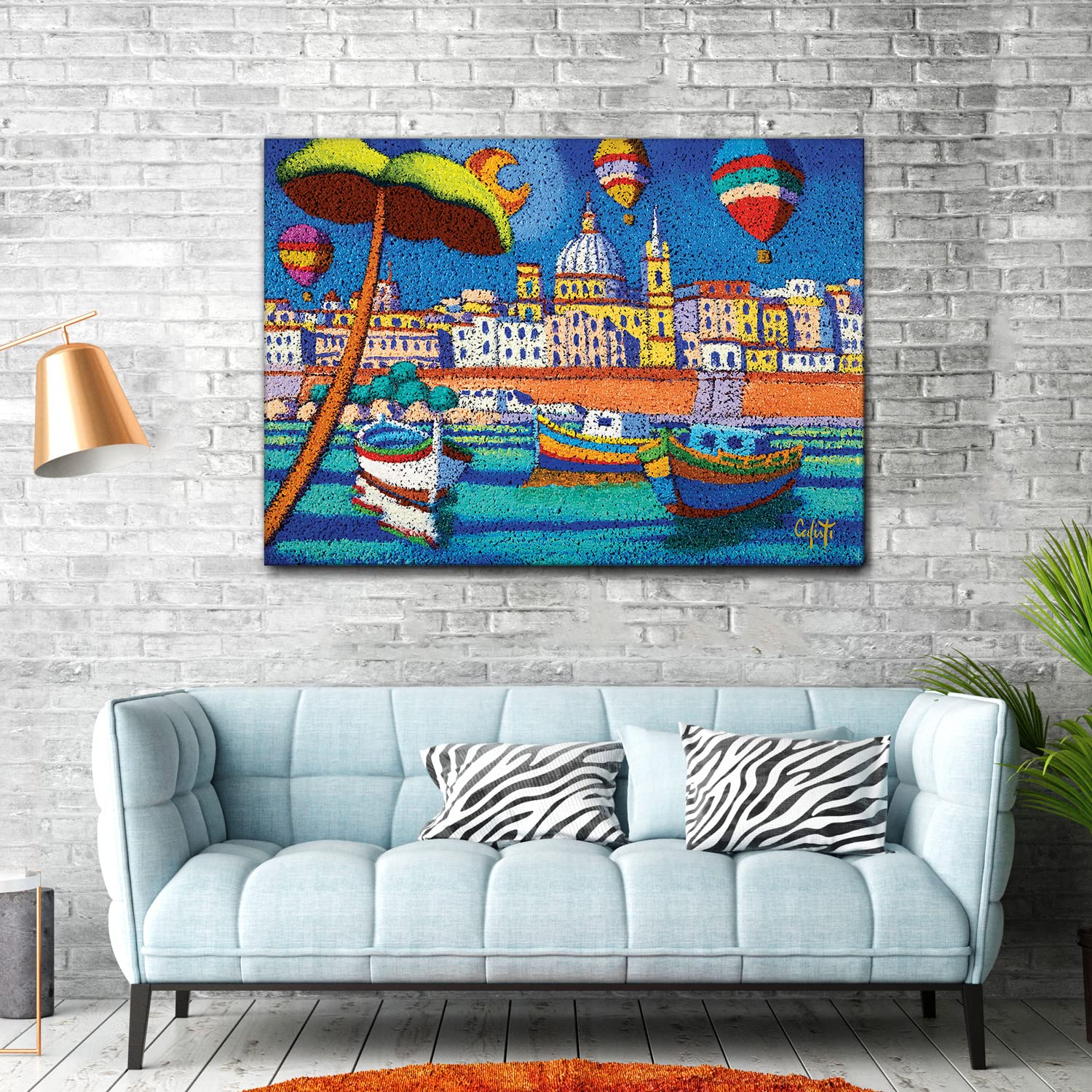 Giallobus - Quadro - Stefano Calisti - Barche sul mare - Tela canvas - 140x100 - Pronto da appendere - Quadri moderni per la casa