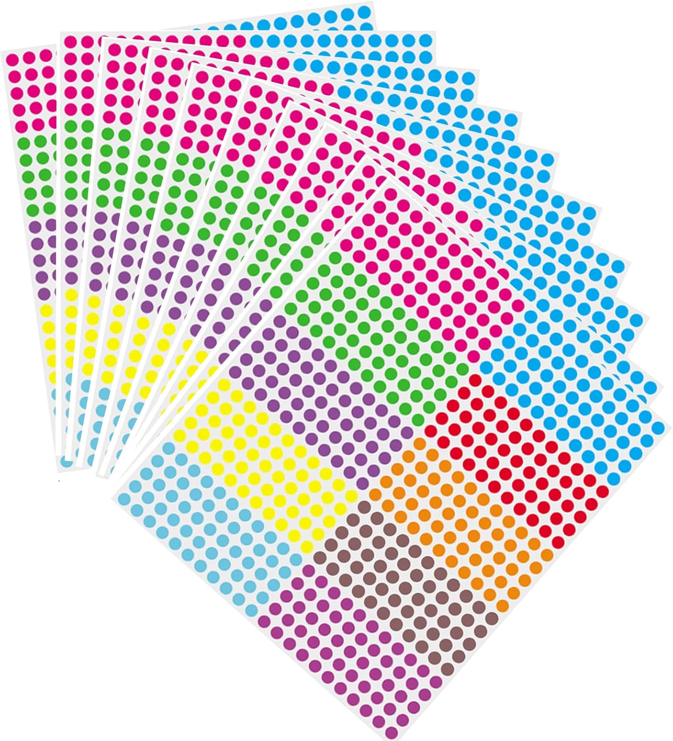 5500Pcs Dot Stickers, Coloured Dot Stickers, 6mm Sticky Dots, Round