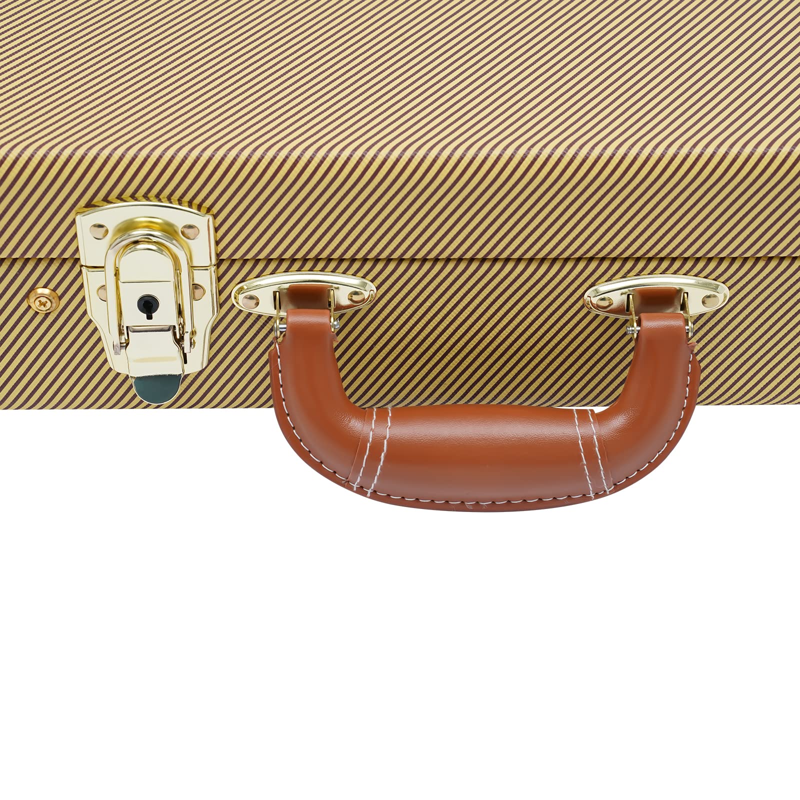Étui élégant pour guitare électrique, portable, rectangulaire, rigide, avec clé, étanche, avec sangle et poignée, pour guitare électrique, 105 x 36 x 11 cm, jaune, jaune, 105*36*11cm, Moderne