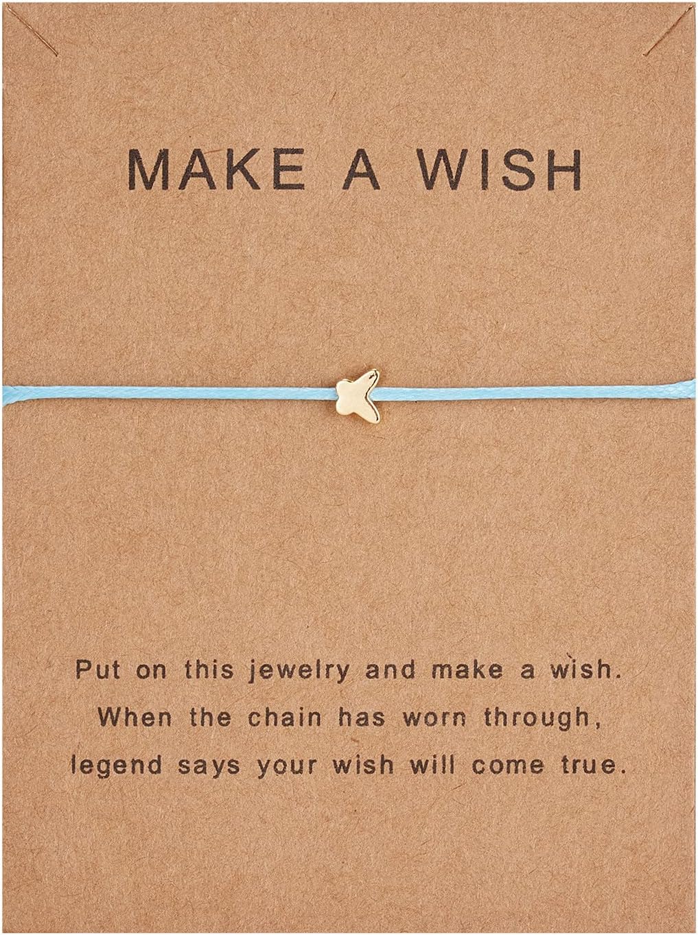 Simple Adjustable Braided Heart Shaped Bracelet with Wish Cards Star Wrap Wristband Bangle for Women Friendship Jewelry 5Pcs/Pack-Butterfly