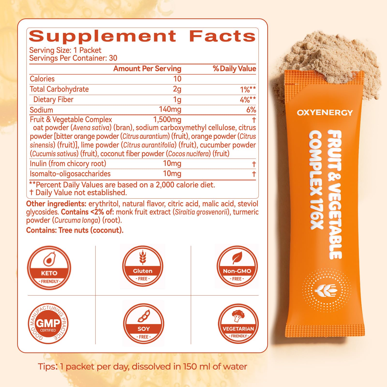 OxyEnergy Fiber Supplement Powder for Appetite Suppressant, 30 Packets — Amazon image 8