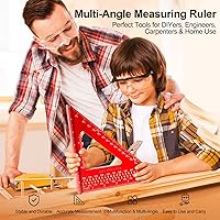 Vista 2 de Cuadro de carpintero de 7 pulgadas, herramientas de cuadratura de 1/16" de precisión, cuadrado de viga de 0-90° de aleación de aluminio