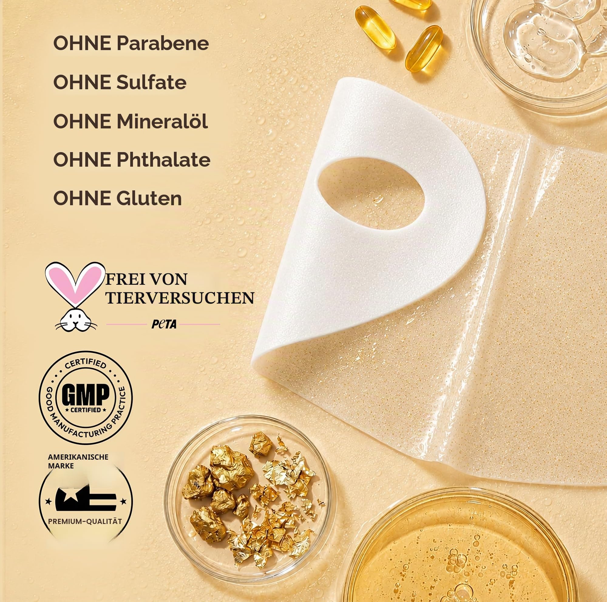 MAREE V Line Lifting Mask with 24K Gold - Deep Collagen Face Mask for Women - Jawline Shaper with Retinol & Hyaluronic Acid - Double Chin & Neck Tightening Mask for Face Lift - 5 PACK
