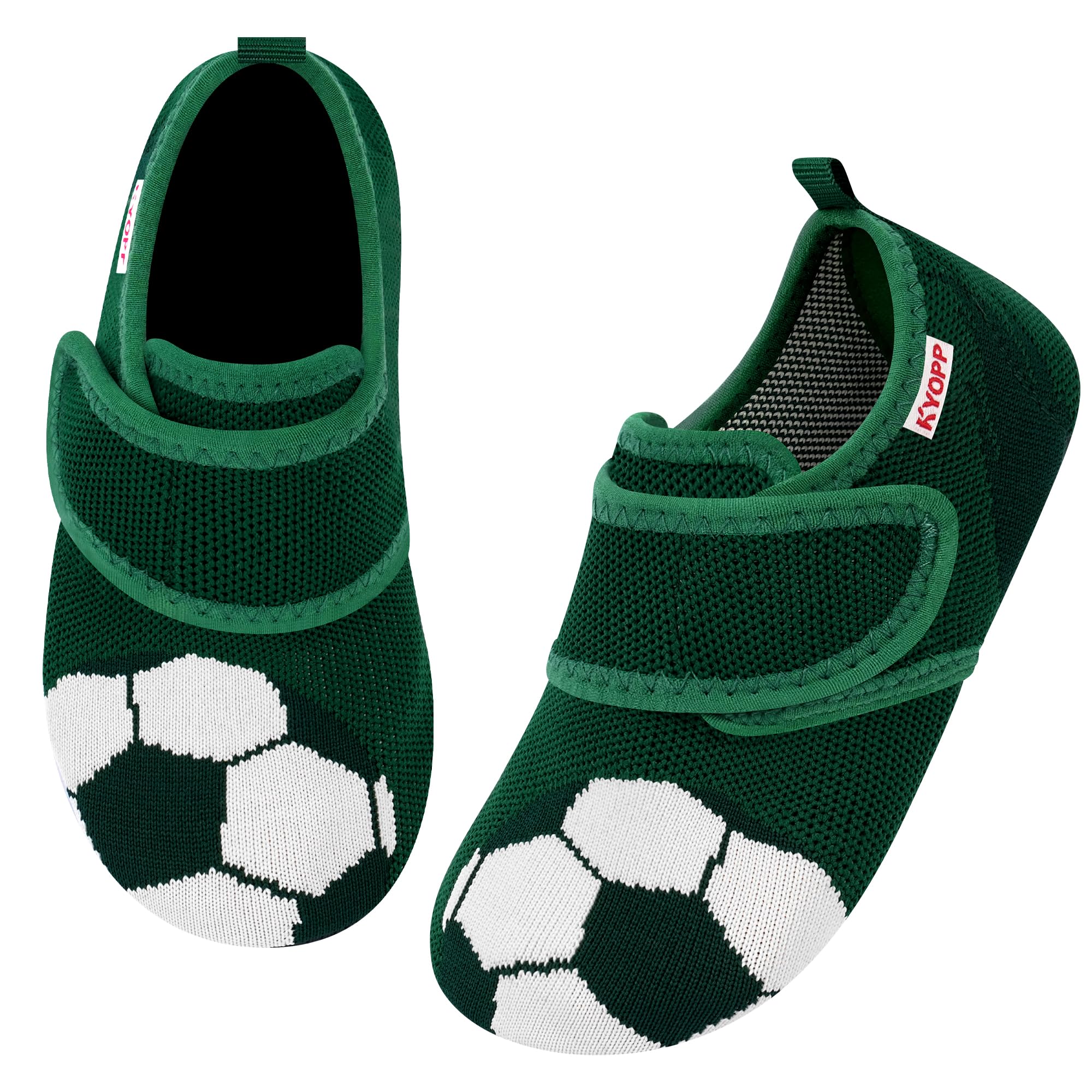Kyopp Hausschuhe Kinder Barfussschuhe Klettverschluss für Jungen Mädchen Atmungsaktive Breite Pantoffeln Rutschfest Kindergarten Slippers