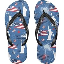 Burbuja Statue Of Liberty Flip Flops for Women Men, Soft Thong Sandals Rubber Slippers for Pool Beach Essentials