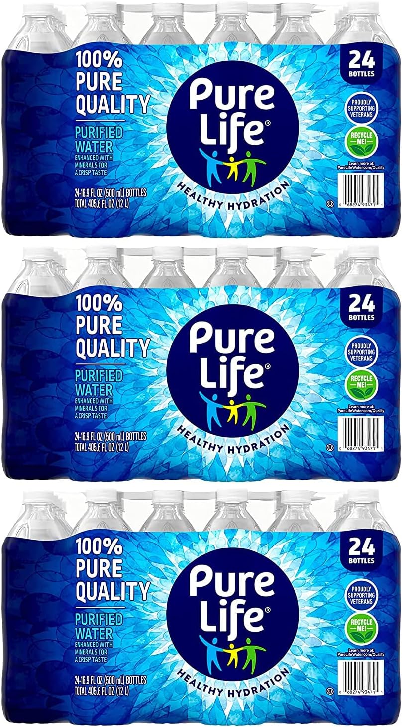 Pure Life Purified Mineral Water, 16.9 fl oz 24 pack (3 cases)
