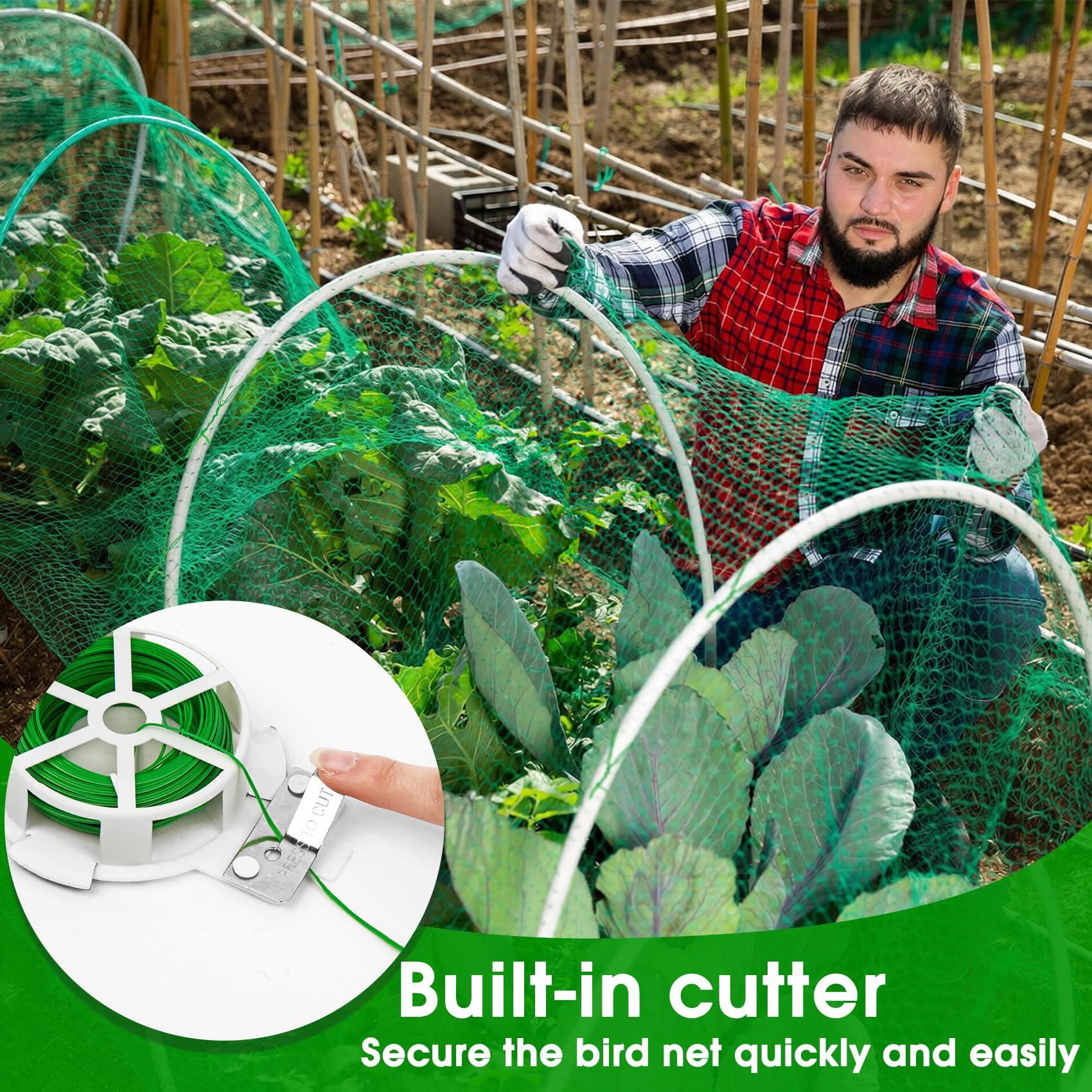 Filet Anti Oiseaux de Jardin Protecteur 4M x 20M Mailles Réutilisable
