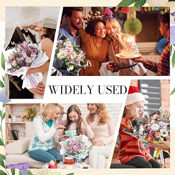 ertlutw Flower Wrapping Paper 2 Colors Flower Bouquet Wrapping Papers 56cm