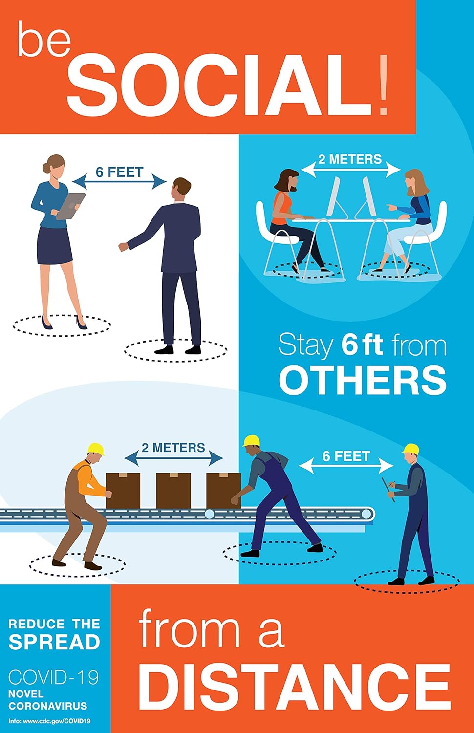 COVID19 Safety Poster Social Distancing Signs for Business Social Distance Posters 11” x 17