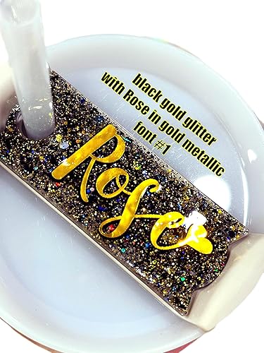 Miniatura 4 de Tumbler Name Tag Plate Topper for H2.0 Stanley Quencher Cup 40oz 30oz 20oz Crystal Rhinestone Custom Name Bling Glitter  Stanley Boot Sleeve Stanley