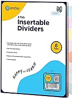 Vista 1 de 8 separadores para carpetas de 3 anillas, separadores de carpetas de índice estándar, separadores de plástico multicolor con pestañas insertables