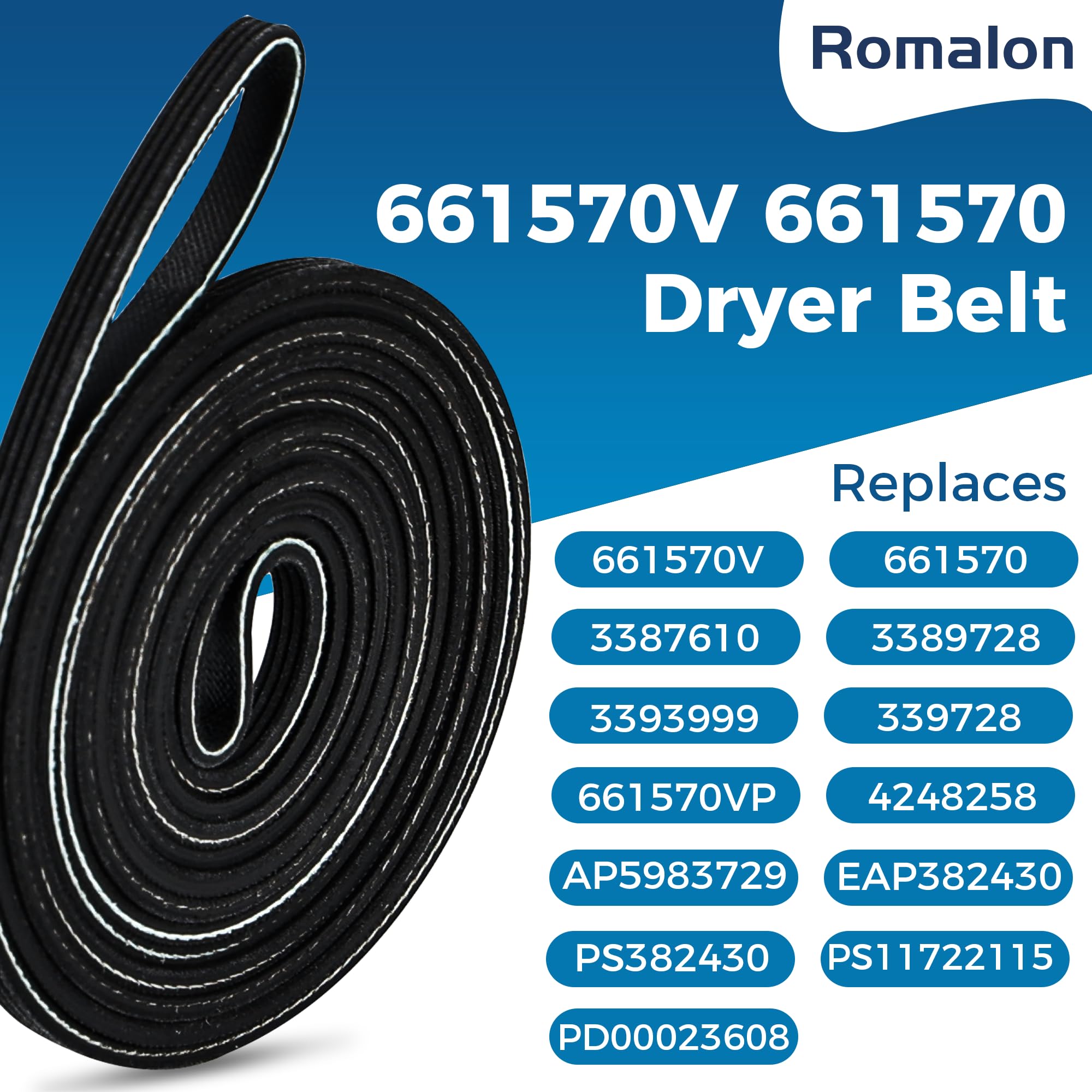 Amazon.com: Superior 661570V Dryer Drum Belt 661570 3387610