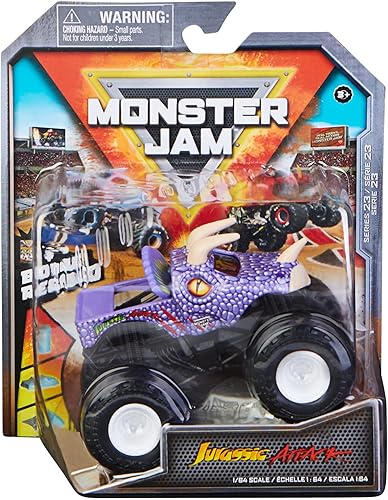Monster Jam Camión fundido a troquel 1:64 Spin Master 2022 con accesorio adicional: Ataque jurásico favorito de arena