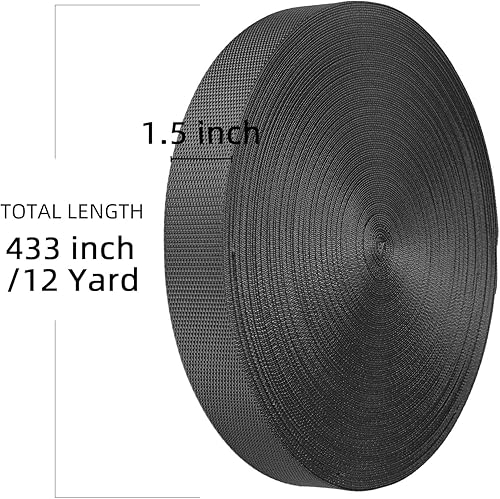 Vista 28 de Correa de nailon de 1.5 pulgadas y 12 yardas, duradera para aparejos de interiores o exteriores, manualidades, reparación (morado, 12 yardas)