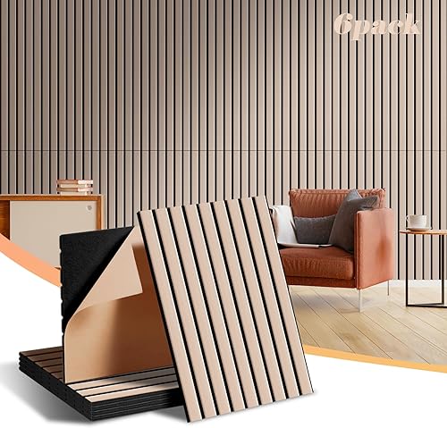 Paquete de 6 paneles acústicos grandes a prueba de sonido, 16 x 12 x 0.4 pulgadas, paneles acústicos autoadhesivos insonorizados, tratamiento