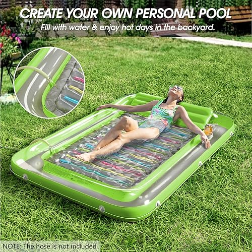 Miniatura 9 de Jasonwell - Flotador inflable para piscina, 4 en 1, almohadilla de bronceado para adultos, relajarse en la piscina, flotador lleno de juguetes de
