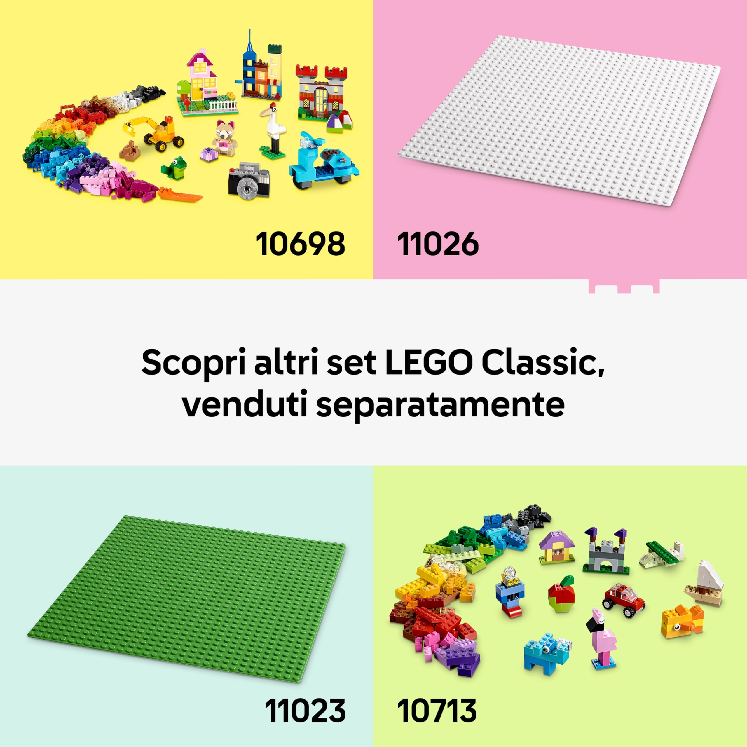 LEGO Classic Mattoncini Colorati Creativi - Giocattolo per la Motricità Fine - Costruisci Animali, Dinosauri e Veicoli tra cui un Aereo e un'Auto - Regalo per Bambini e Bambine da 5 Anni in su - 11045