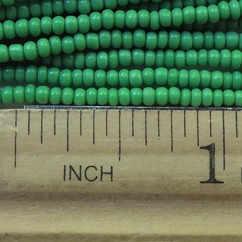 Miniatura 2 de Semilla Perlas 100 Checa Opaco Verde (una Madeja) Vidrio Preciosa