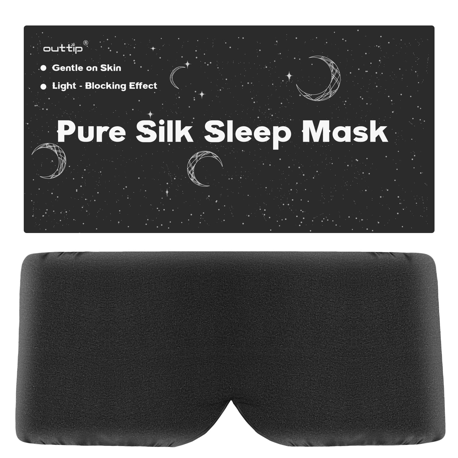 Photo 1 of 100% Mulberry Silk Sleep Masks for Men, Blackout Eye Mask Sleep Silk for Sleeping Side Sleeper, Eye Covers for Sleeping Adjustable Light Blocking Men Relaxing Gift for Home, Travel, Office, Napping