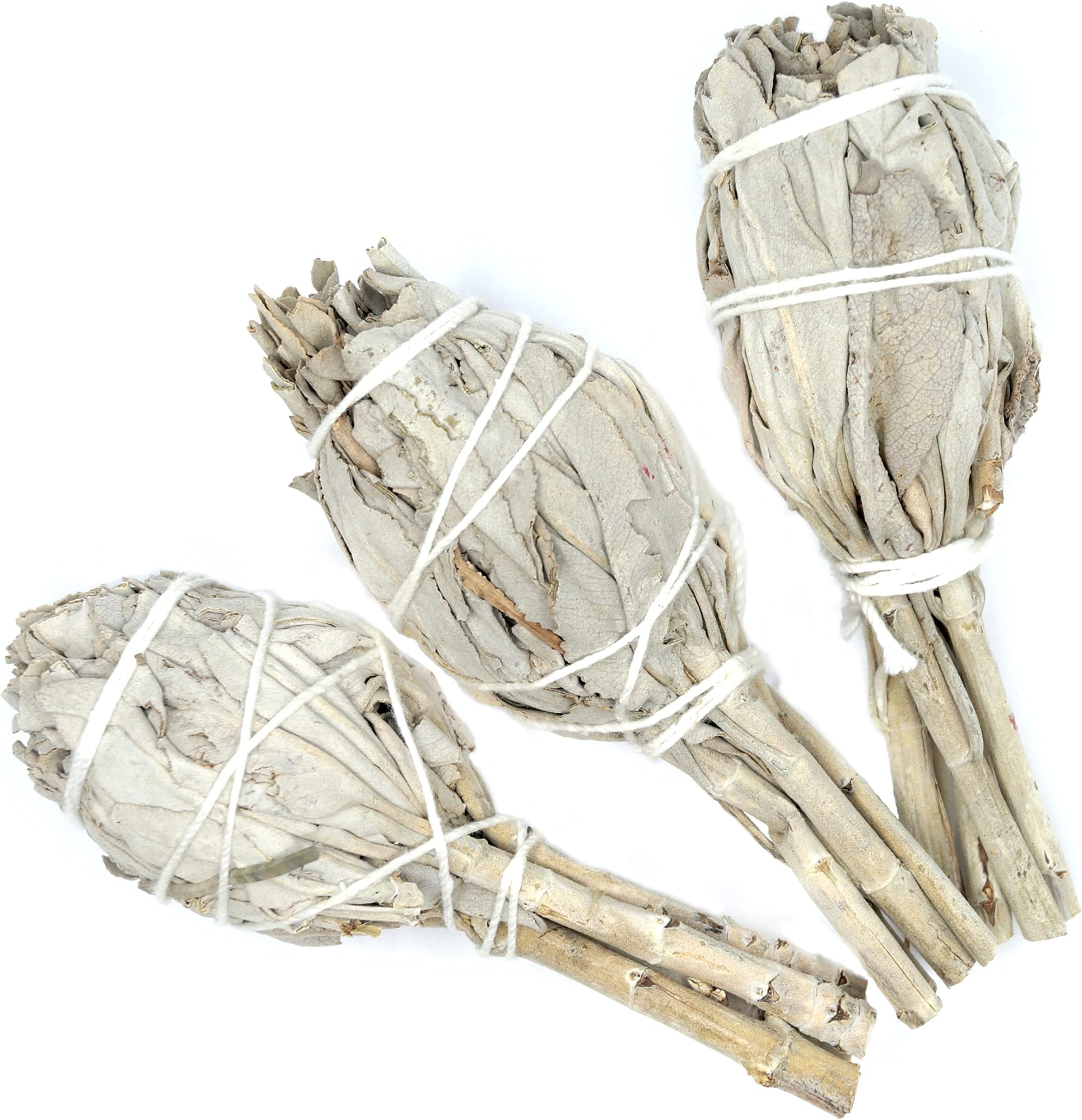 White Sage, 3 Incense Torches, Approx. 4,5 Inch, from California, Smudge Sticks, Salvia Apiana, Incense