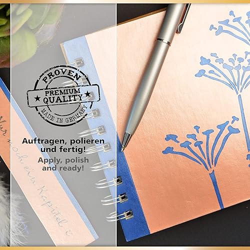 Miniatura 5 de Viva Decor Inka Gold Gilding Wax2.3 oz (esmeralda) - Pasta de pulido metálica a base de cera de fácil aplicación. Brillo metálico de secado rápido,