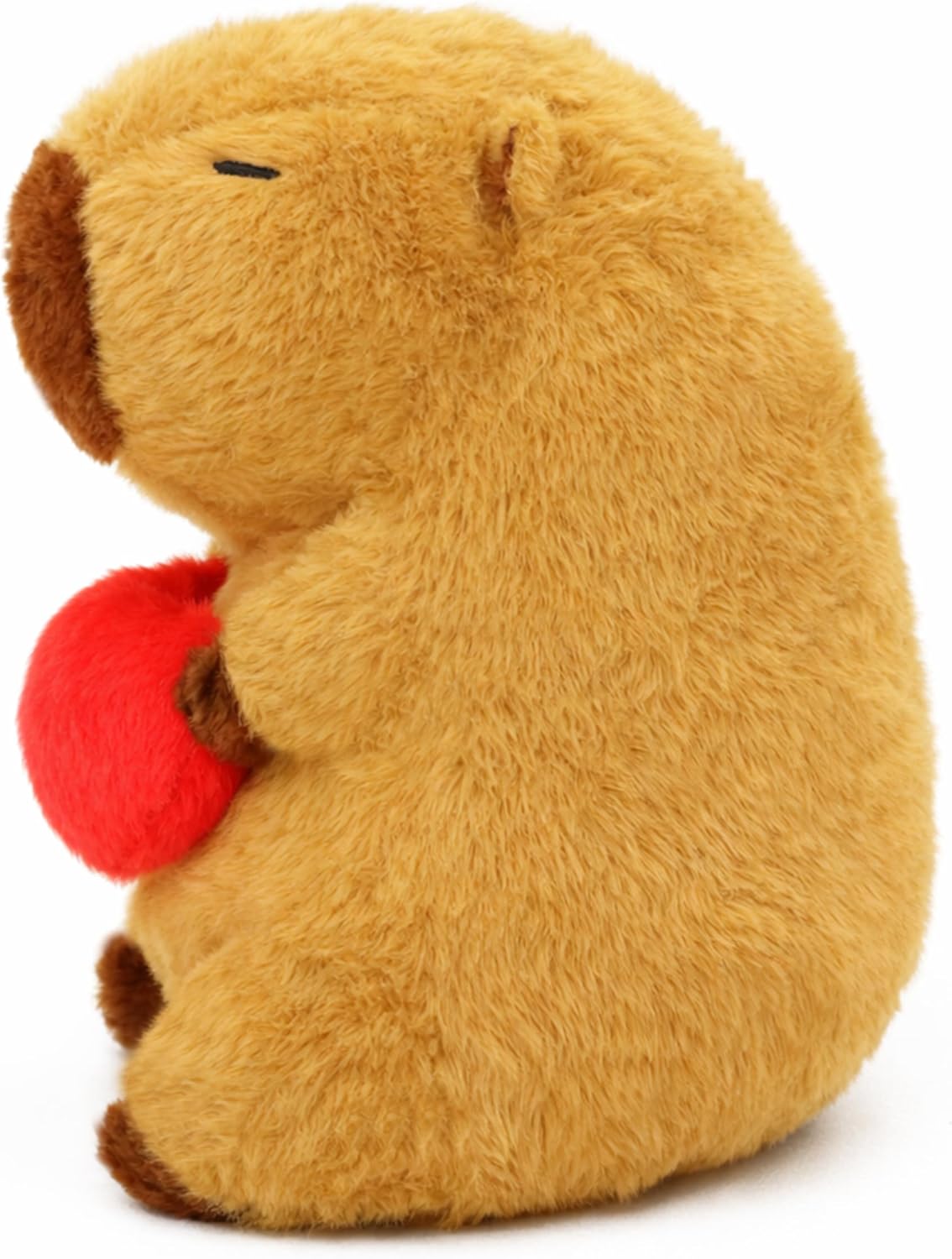 Capybara Plush Stuffed Animal with Red Heart, 9.8 Inch Soft Hugging Toy, Cute Valentine’s Day & Romantic Gift for Girlfriend, Boyfriend, Anniversary (Brown)