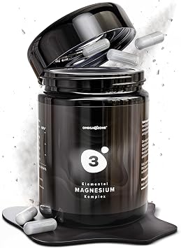 omega3zone Magnesium Komplex 354 mg elementares Magnesium 120 Kapseln Hochwertige Magnesium Tabletten Mit Bisglycinat Malat und Taurat Wirkstoffgeschützt dank patentierter Glasdose