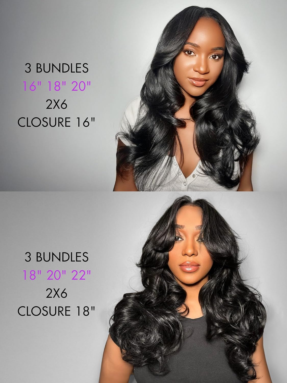 LUVME Body Wave Bundles 20 22 24 Inch Human Hair Bundles 3 Bundles Human Hair 12A Grade 100% Unprocessed Brazilian Hair Bundles Human Hair Extensions for Women