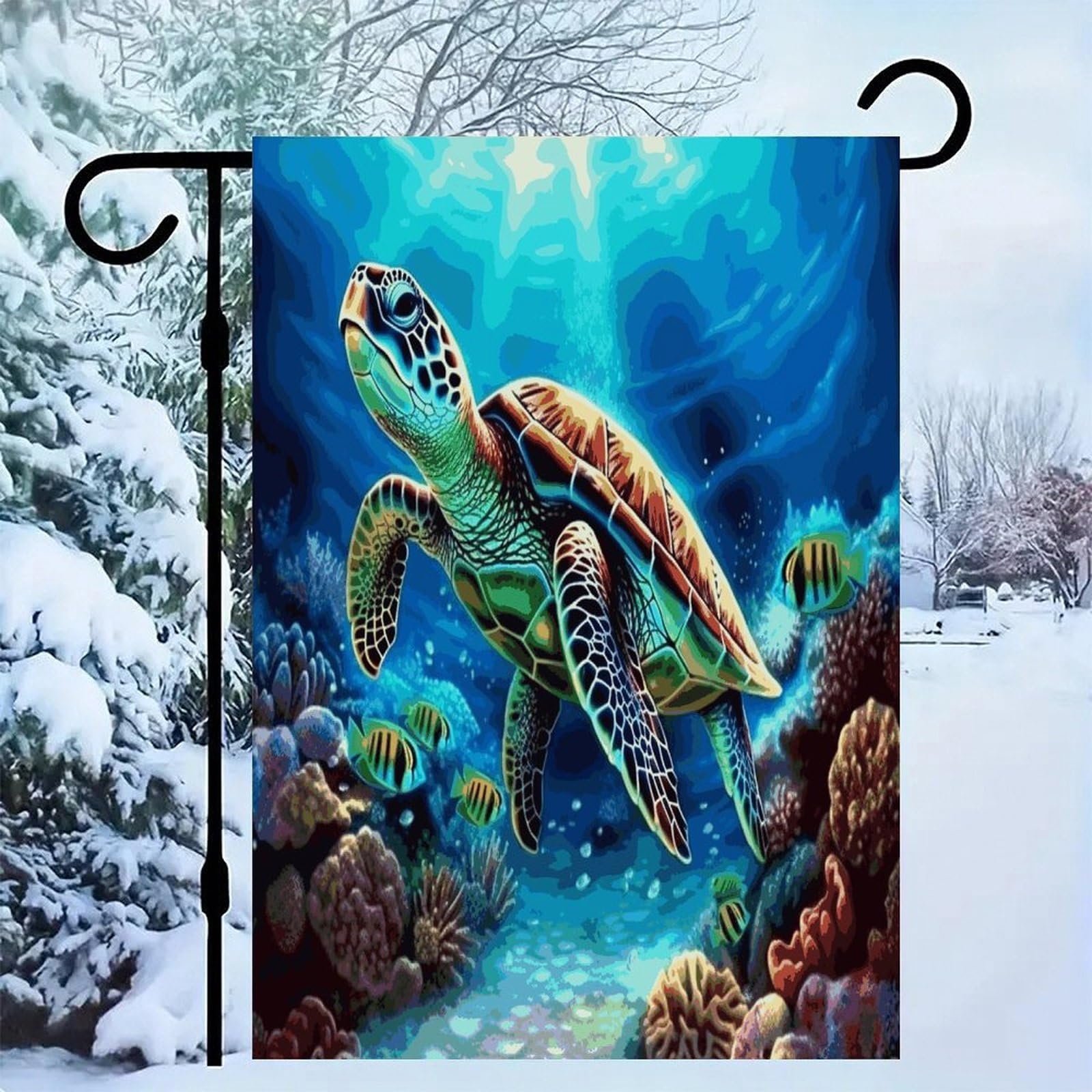 Bandera de jardín de tortugas marinas de 12x18 decorativa