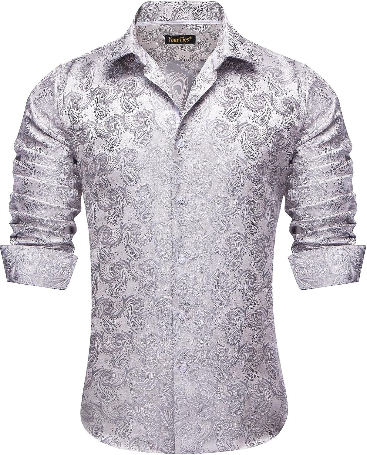 Grey Silver Paisley