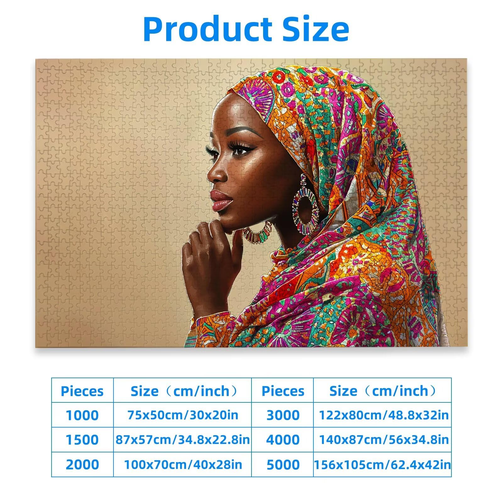 Puzzle 1000 Pezzi per Adulti, Puzzle Africa1000 Pezzi Arte per Adulti e Ragazzi, Misura: 75x50 cm, Puzzles Donna in Legno Impegnativi, Puzzles per Idea Regalo Donna e Uomo, Decorazioni Casa, -3172