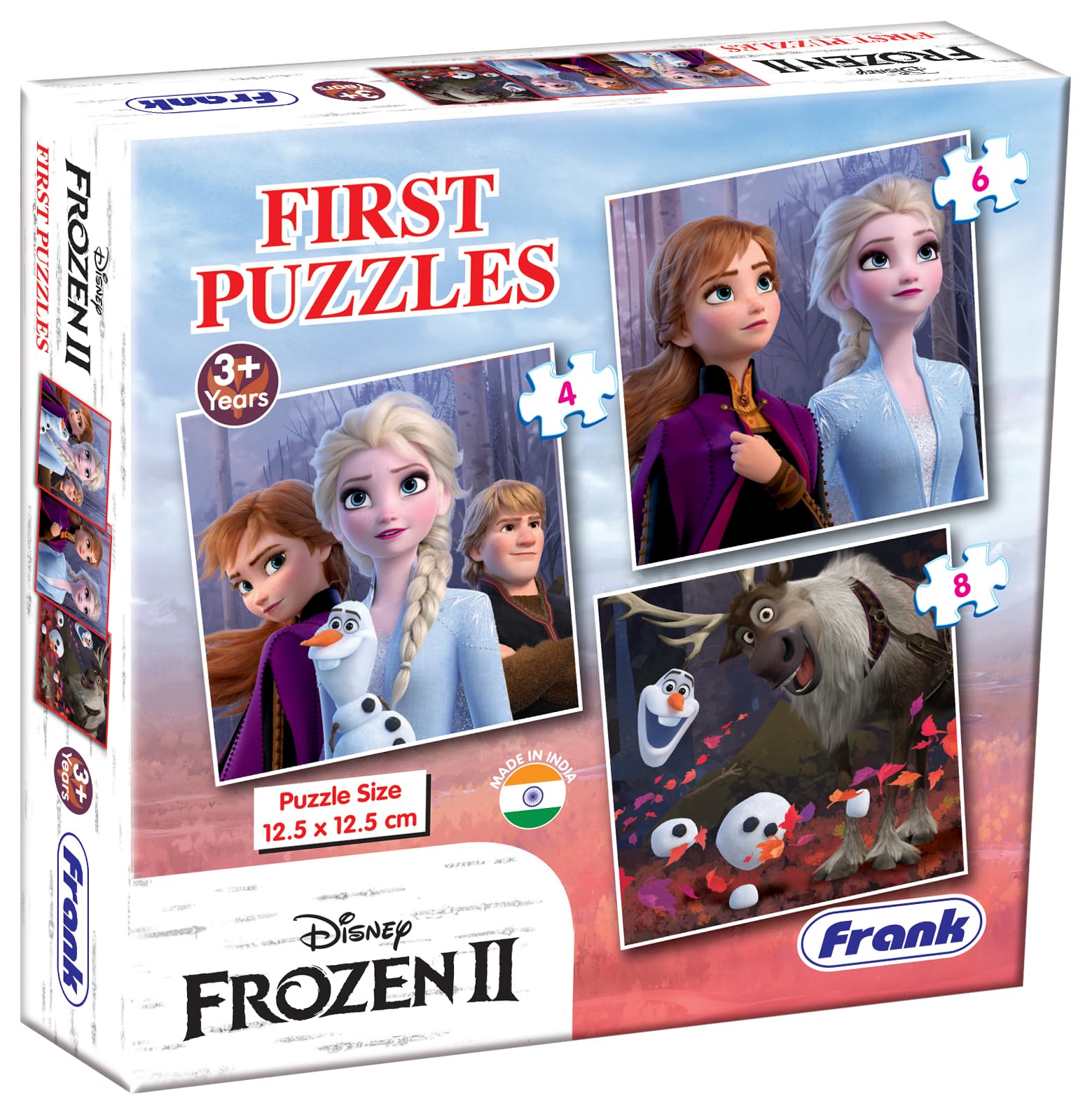 Frank Disney Frozen II First Puzzles - A Set of 3 Jigsaw Puzzle for Kids Above 3+ Years - Fun & Challenging Brain Booster Games - for Focus and Memory - 13706 2