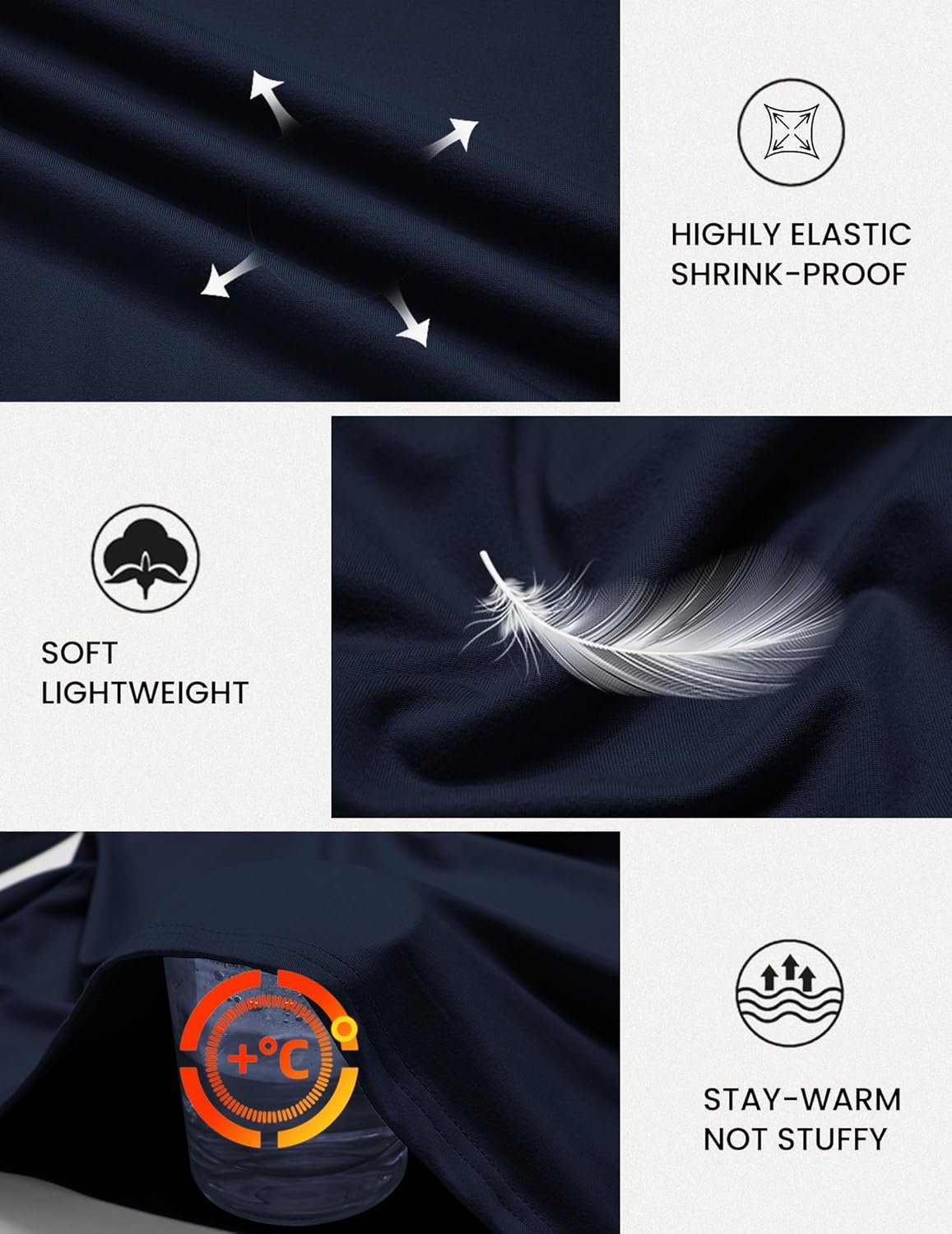 COOFANDY Mens Long Sleeve Tee Shirts Stretch Crew Neck Thermal Shirts Casual T Shirts for Men - Image 4