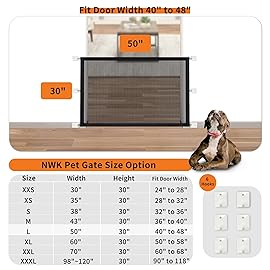 NWK Magic Dog Gate for Stairs Pet Gate for The House Providing a Safe Enclosure for Pets to Play and Rest, 6 Hooks Design (50\'\' X 30\'\')