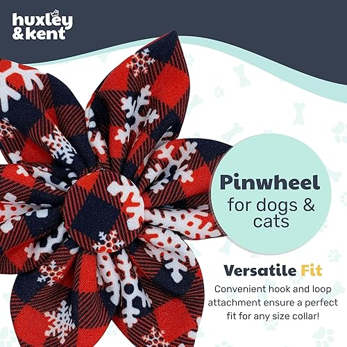 Miniatura 7 de Huxley & Kent Molinete para mascotas  Buffalo & Snow (grande)  Accesorio de collar de velcro de Navidad para perrosgatos  Accesorio de collar de
