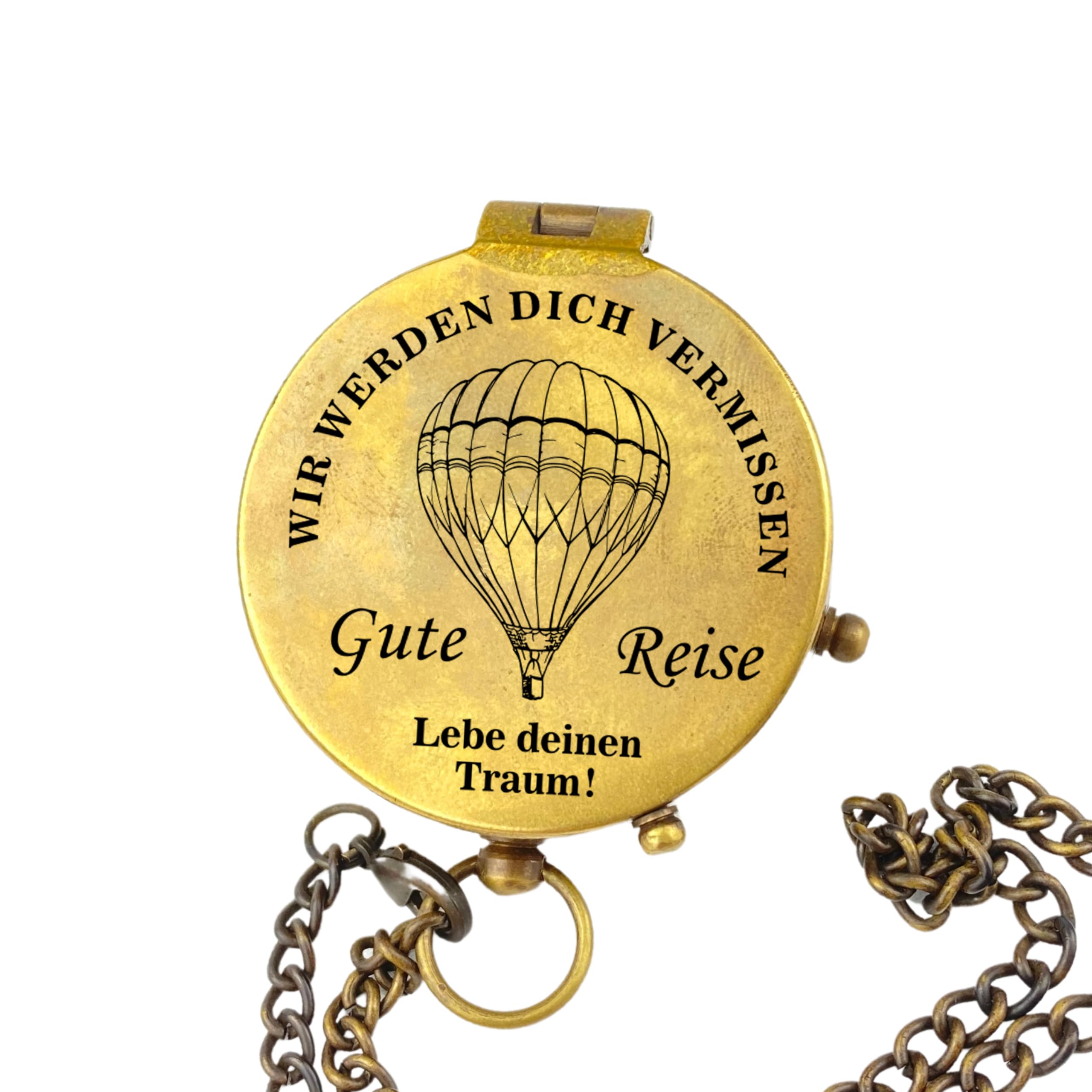 Personalisierter Kompass mit Gravur Wunschmotiv und Wunschtext Name Diverse Designs Messing Ledertasche Geschenkbox tolle Geschenkidee