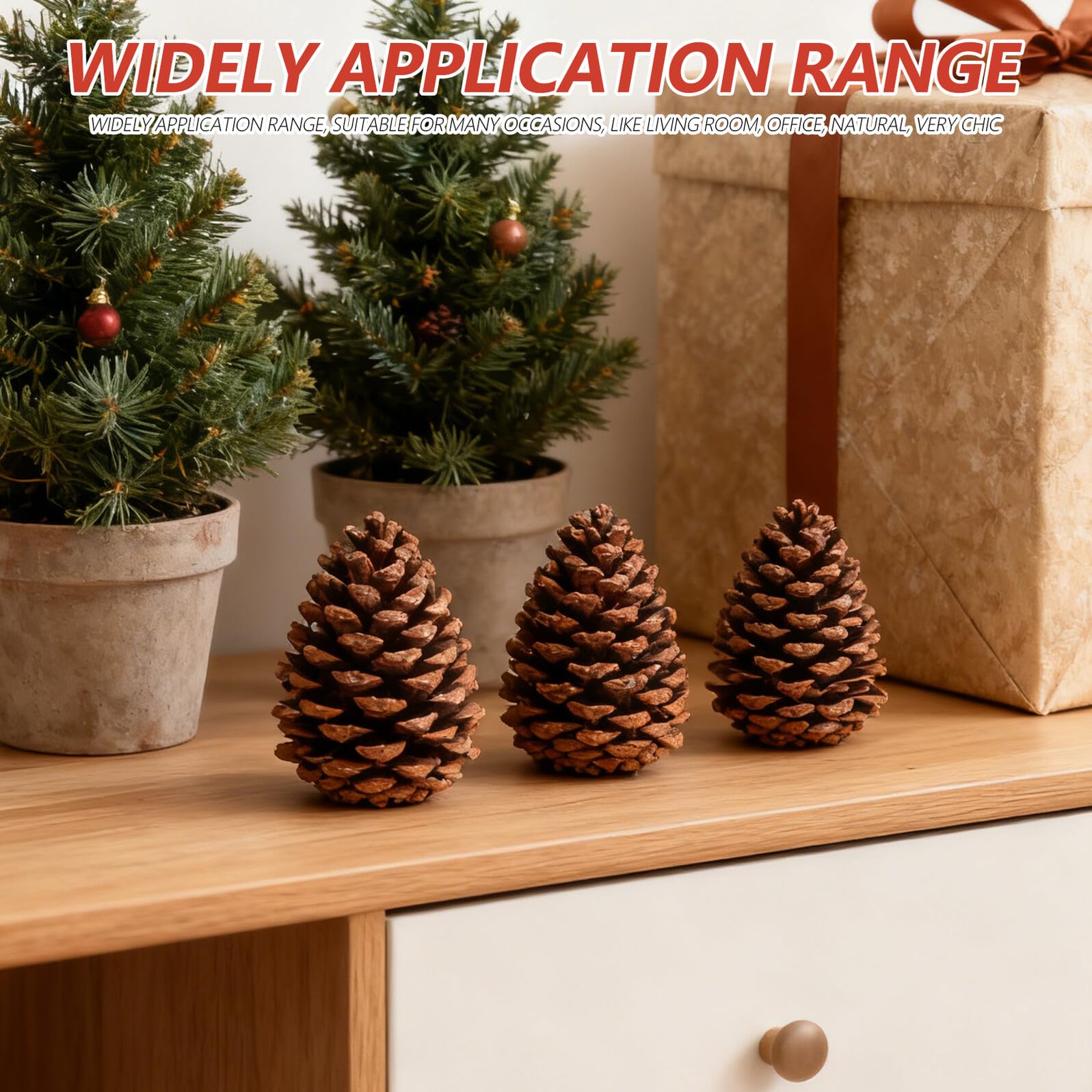 jojofuny 6 Stück Braune Kiefernzapfen zum Basteln aus Synthetischem Material für Weihnachtsdeko und Weihnachtliche Dekoration im Wohnzimmer und Zuhause