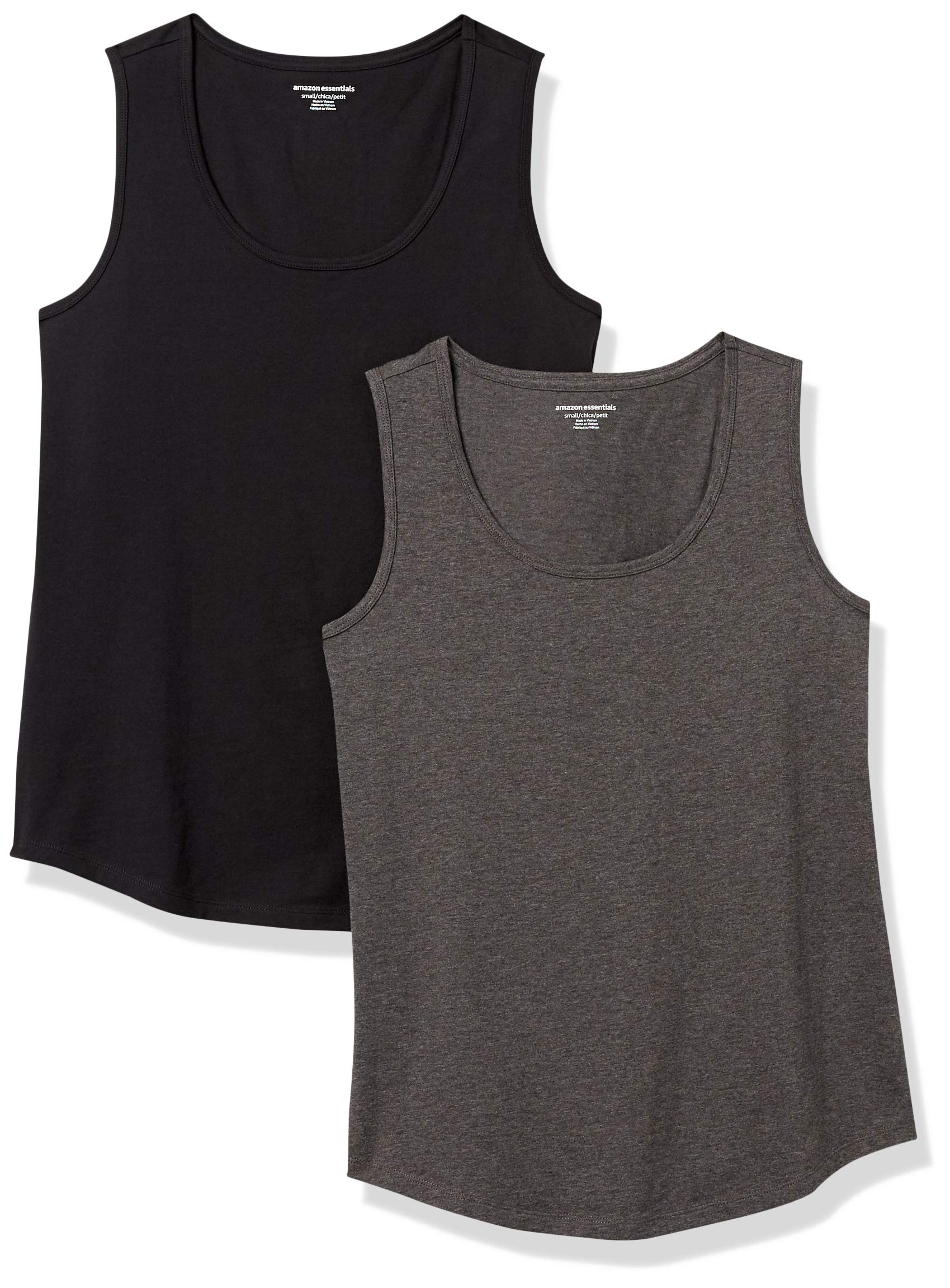 Amazon Essentials Canotta Smanicata in 100% Cotone vestibilità Classica Donna, Pacco da 2