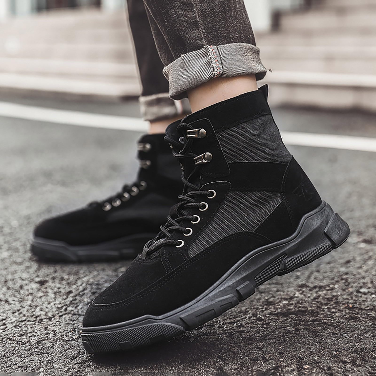 Générique Botte Militaire Homme Militaire Montantes Chaussures Securité avec Coque Botte en Plein Air Basket Running Chaussure Confort Moto Boots Randonnée Rangers Combat Bottes
