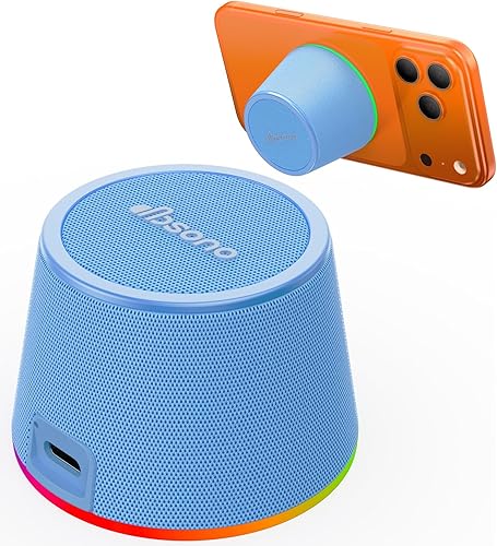 Miniatura 11 de Pequeño altavoz Bluetooth regalos para adolescentes: regalos de San Valentín para él y ella, altavoz magnético portátil 3 en 1 con luces de 9 modos,
