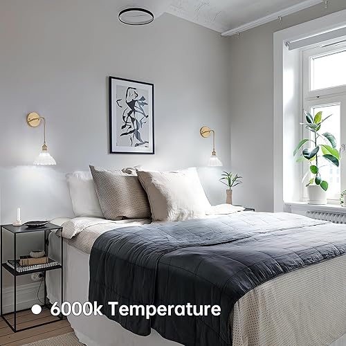 Miniatura 5 de Aplique de pared a pilas con pantalla de lirio blanco del valle de cadena ajustable de cristal retro, lámpara de pared moderna decoración para