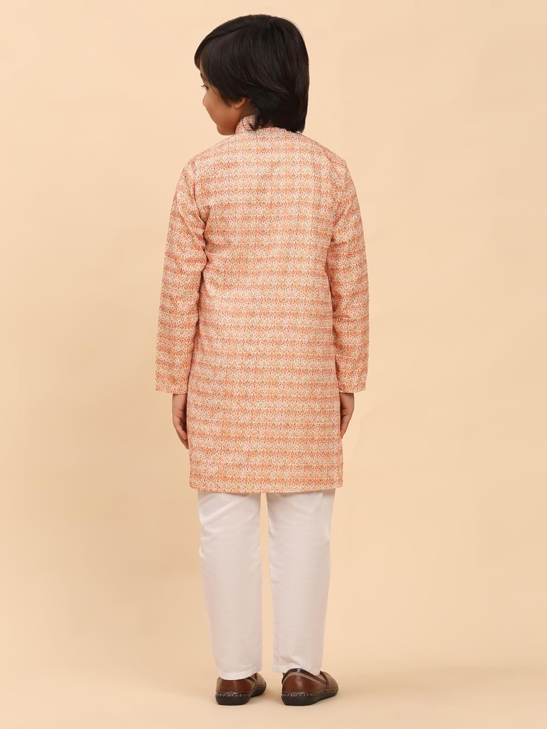 Pro-Ethic Style Developer Cotton Regular Fit Sequence Printed Work Kurta for Boys | Traditional Indian Festive Kurta (S-278)