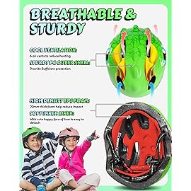 VICTGOAL Toddler Kids Bike Helmet Lightweight 3D Children Bicycle Helmet for Boys and Girls Age 3-8 for Multi-Sport Scooter Cycling Skating (Green-Set)