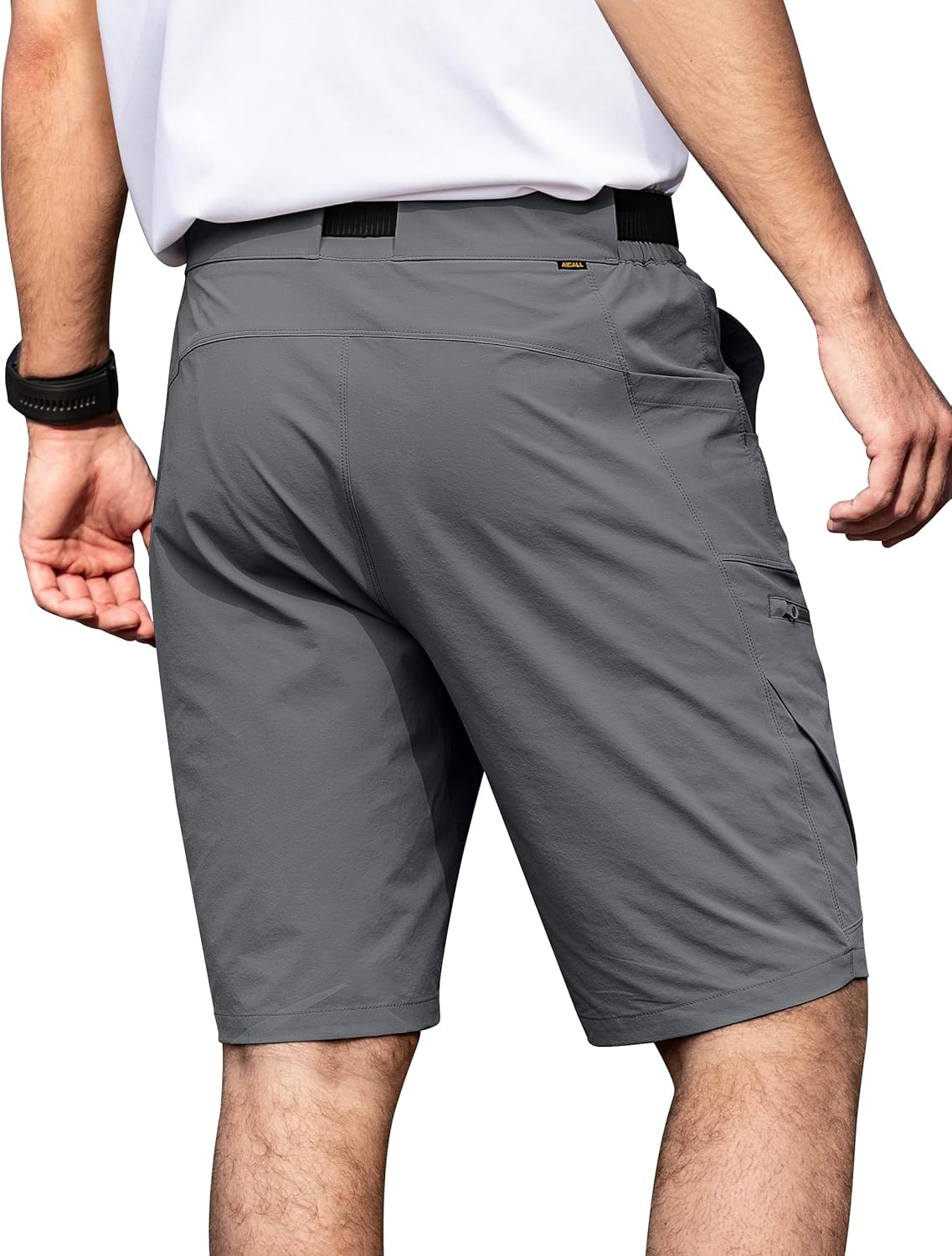 Mens Hiking Shorts Water Resistant Quick Dry Lightweight Breathable Cargo Shorts with Zipper Pockets & Belt - Image 2
