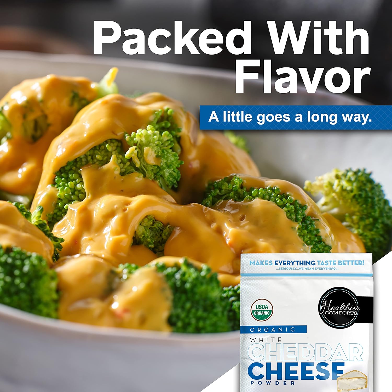 Buy Healthier Comforts Organic White Cheddar Cheese Powder Gluten