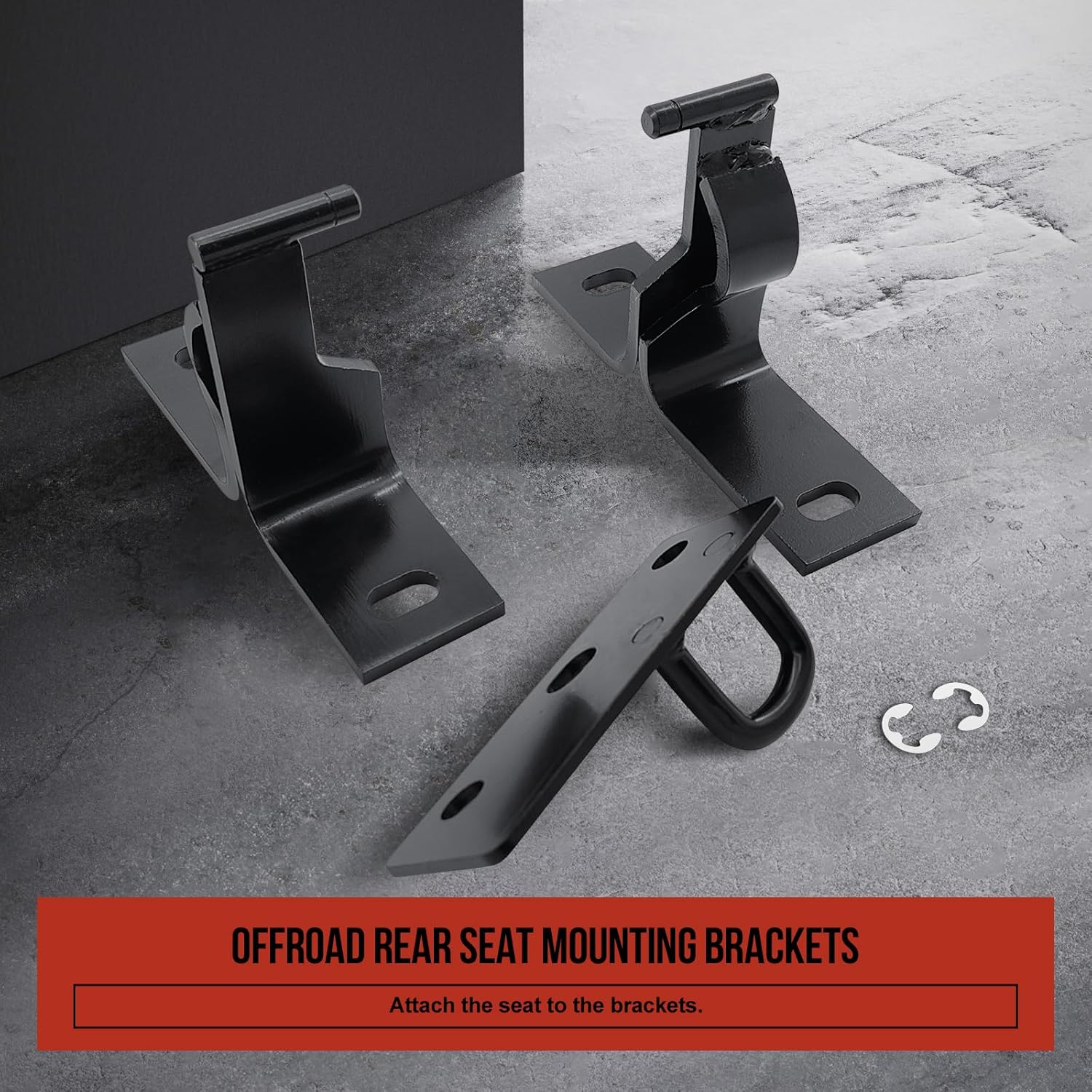 Rear Seat Mounting Brackets - Fold & Tumble Compatible with Jeep Wrangler YJ 1987-1995 & CJ 1976-1986