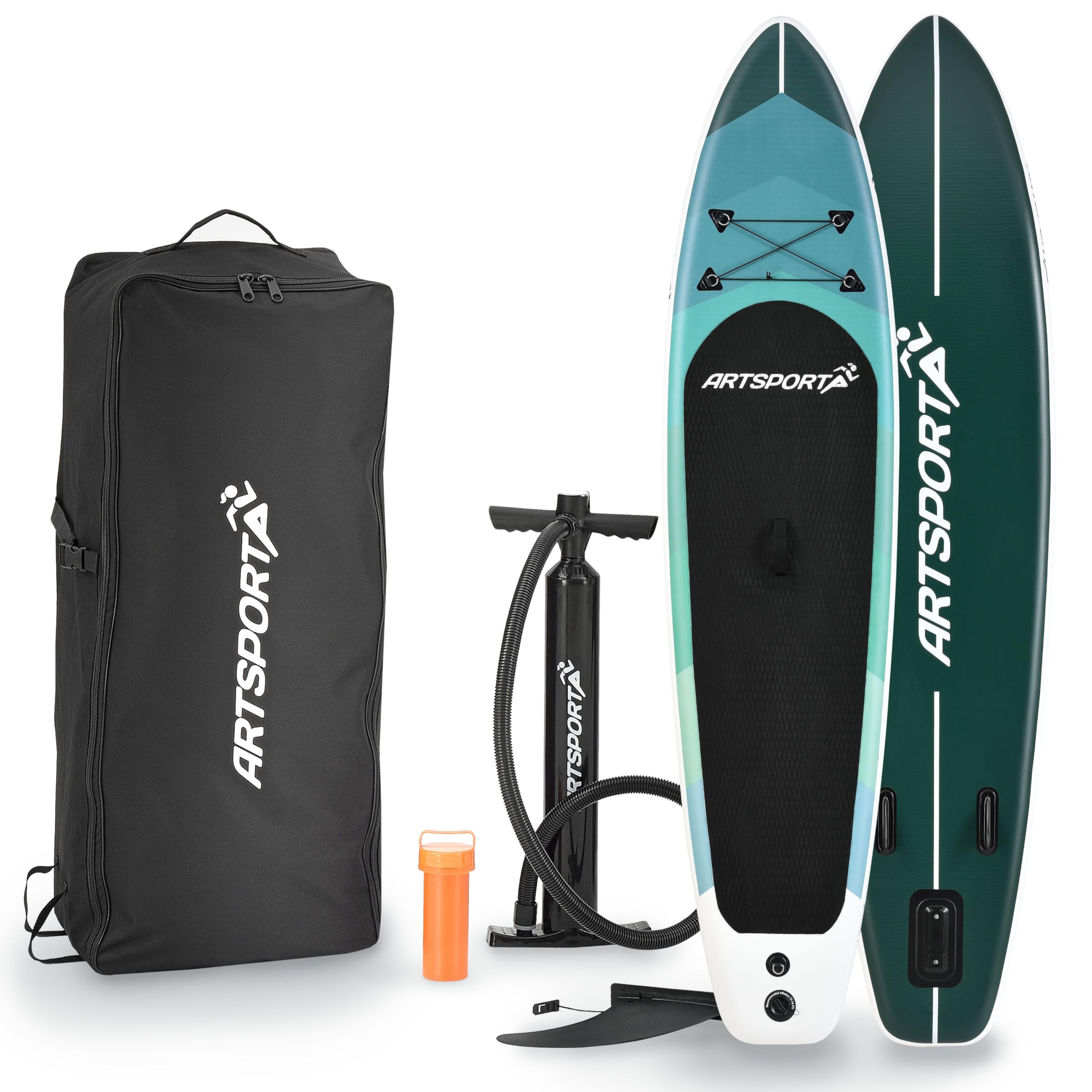 ArtSport SUP gonfiabile 320 cm – Tavola Stand Up Paddle | 150 kg | Set completo con pagaia, pompa, leash, zaino