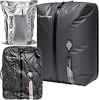 Vista 12 de Black Voyage - Bolsa de viaje reutilizable de compresión al vacío para maleta de mano y mochila, reciclada, impermeable IP67, ahorro de espacio