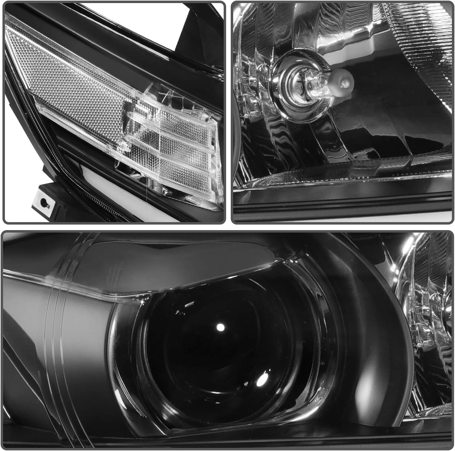 Headlight Assembly For Toyota Camry 2007-2012 Replacement Headlamp Driving Light Black Housing Clear Reflector Clear Lens