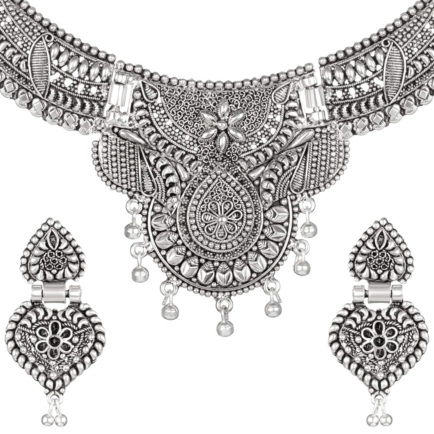 Choker Oxidised Necklace Set